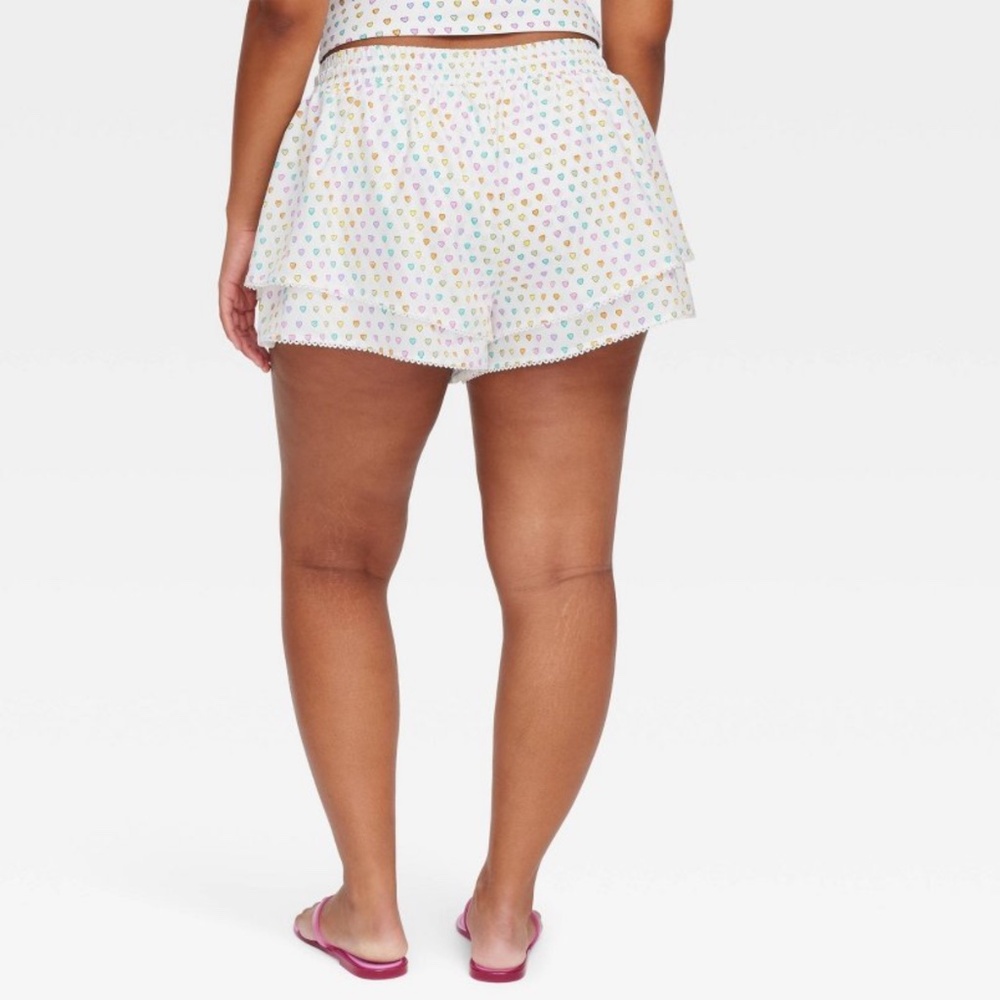 Roller Rabbit X Target Disco Hearts Drawstring Shorts XL NWT White Rainbow - Picture 3 of 6